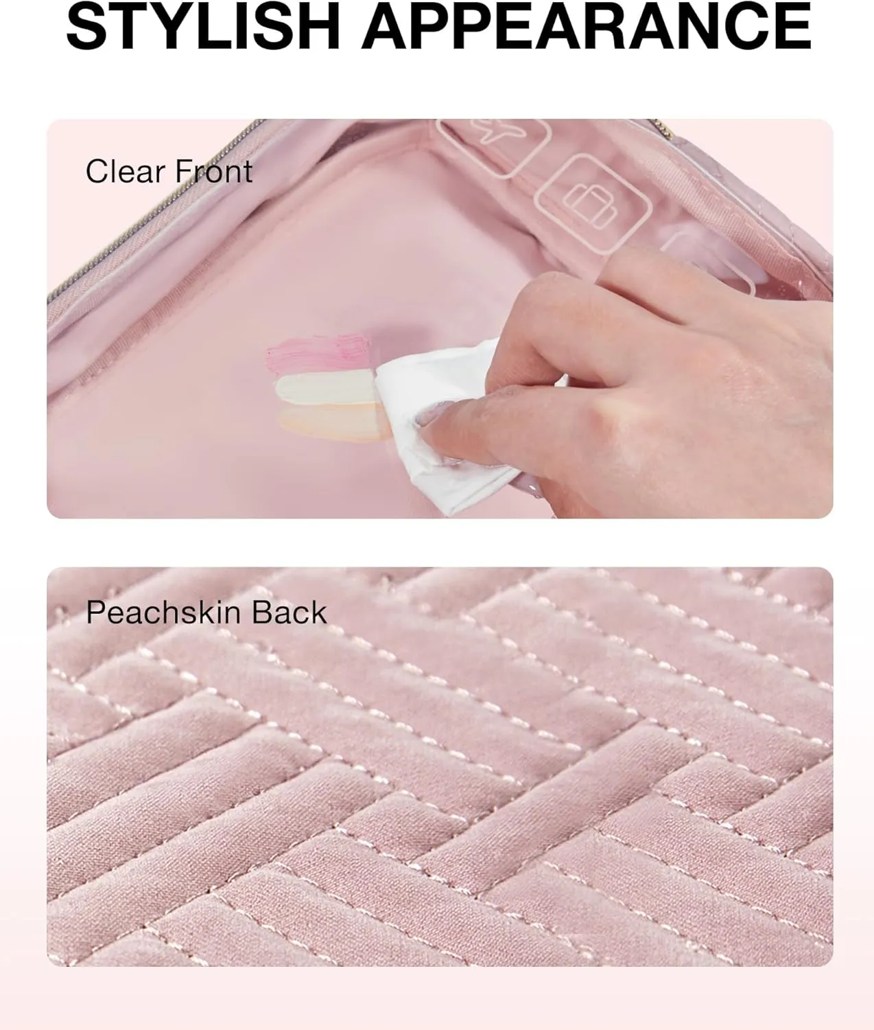 BAGSMART TSA Approved Toiletry Bag, 3 Pack Clear Makeup Cosmetic Bag Organizer, Quart Size Travel Bag for Toiletries, Carry-on Travel Accessories Essentials - Pink