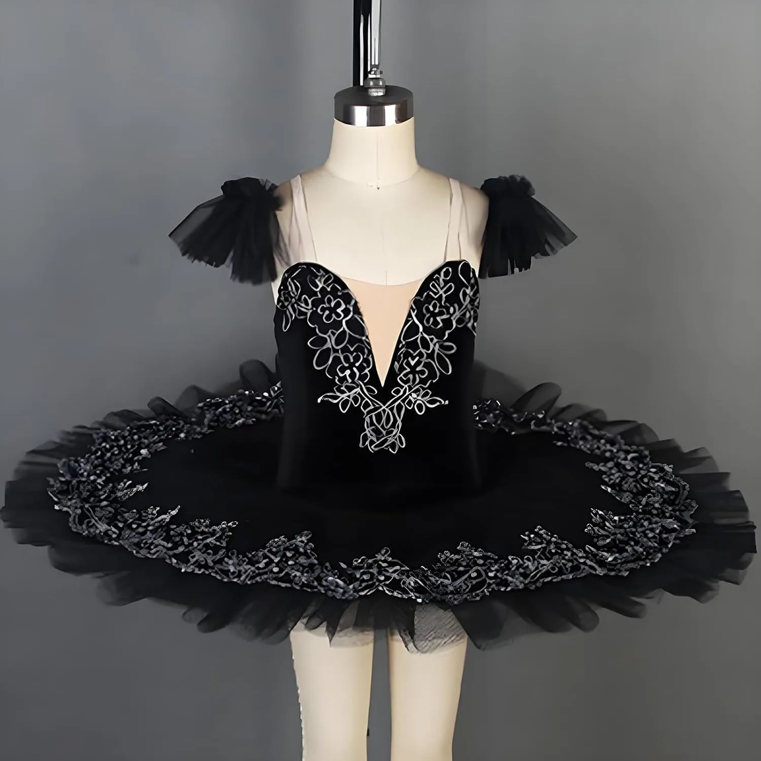 Ballet Leotards for Girls,Swan Lake Performance Costume Ballet Dress White Sarong Competition Tutu Kids Ballet Puffy Skirt