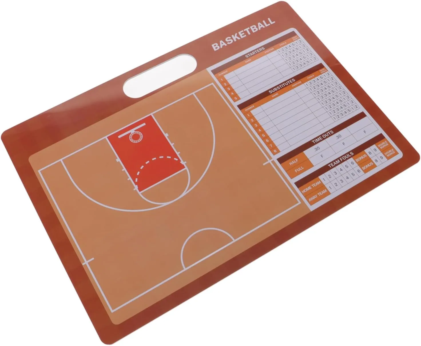 Basketball Clipboard Lightweight Folding Write Board Tool for Sports Matches Printed Design for Full Half Court Strategy Multi Functional Hanging Feature