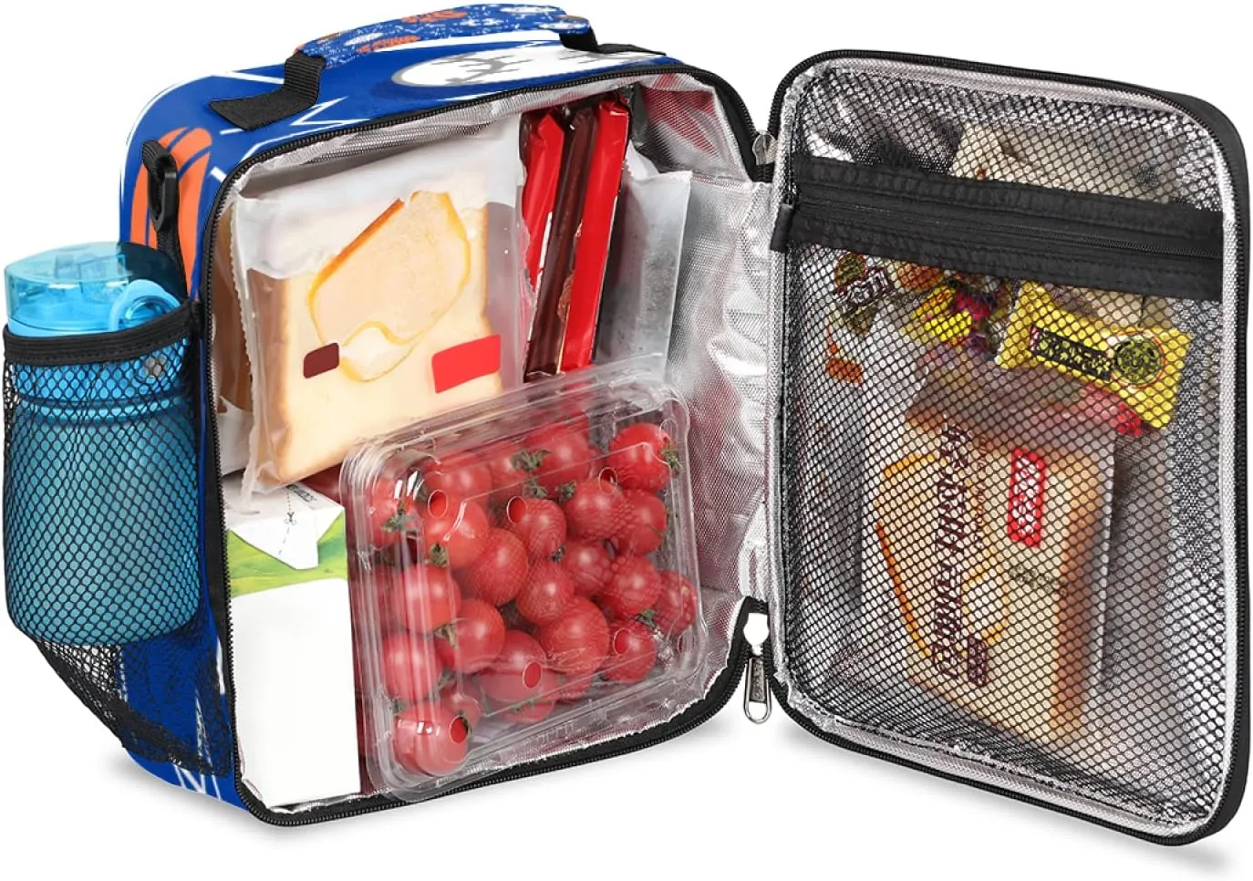 Basketball Soccer Kids Lunch Boxe Basketball Insulated Lunch Bag Tote for Girls Boys, Cooler Freezable Meal Prep Bag with Shoulder Strap Waterproof Lunch Container for School Office Picnic (Ball)