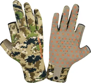 BASSDASH Unisex Fingerless Fleece Liner Camo Hunting Gloves for Cold Weather UPF 50  Lightweight Fishing Photography HG06