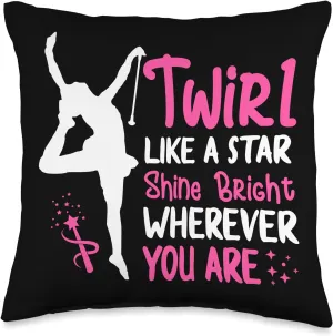 Baton Twirling Grip Tape Majorette Baton Twirling Mom Throw Pillow