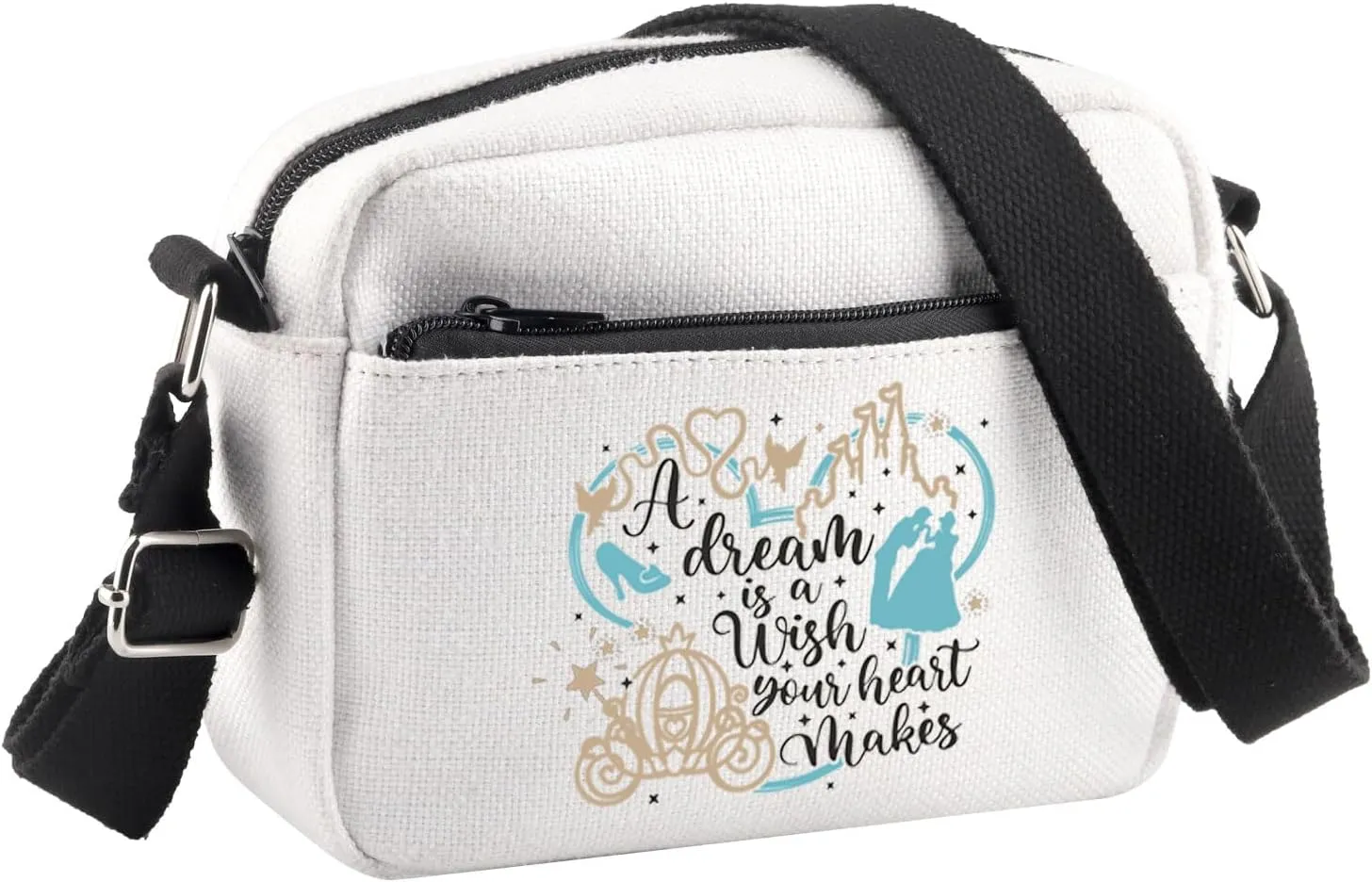 BDPWSS Fairy Tales Crossbody Bag Fairy Princess Gift A Dream Is a Wish Your Heart Makes Gift Magic Kingdom Shoulder Bag