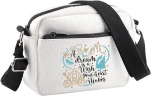 BDPWSS Fairy Tales Crossbody Bag Fairy Princess Gift A Dream Is a Wish Your Heart Makes Gift Magic Kingdom Shoulder Bag