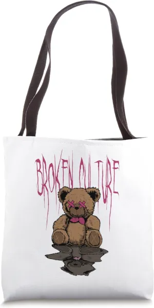 Bear Streetwear Urban Street Wear Broken Culture Aesthetic Tote Bag