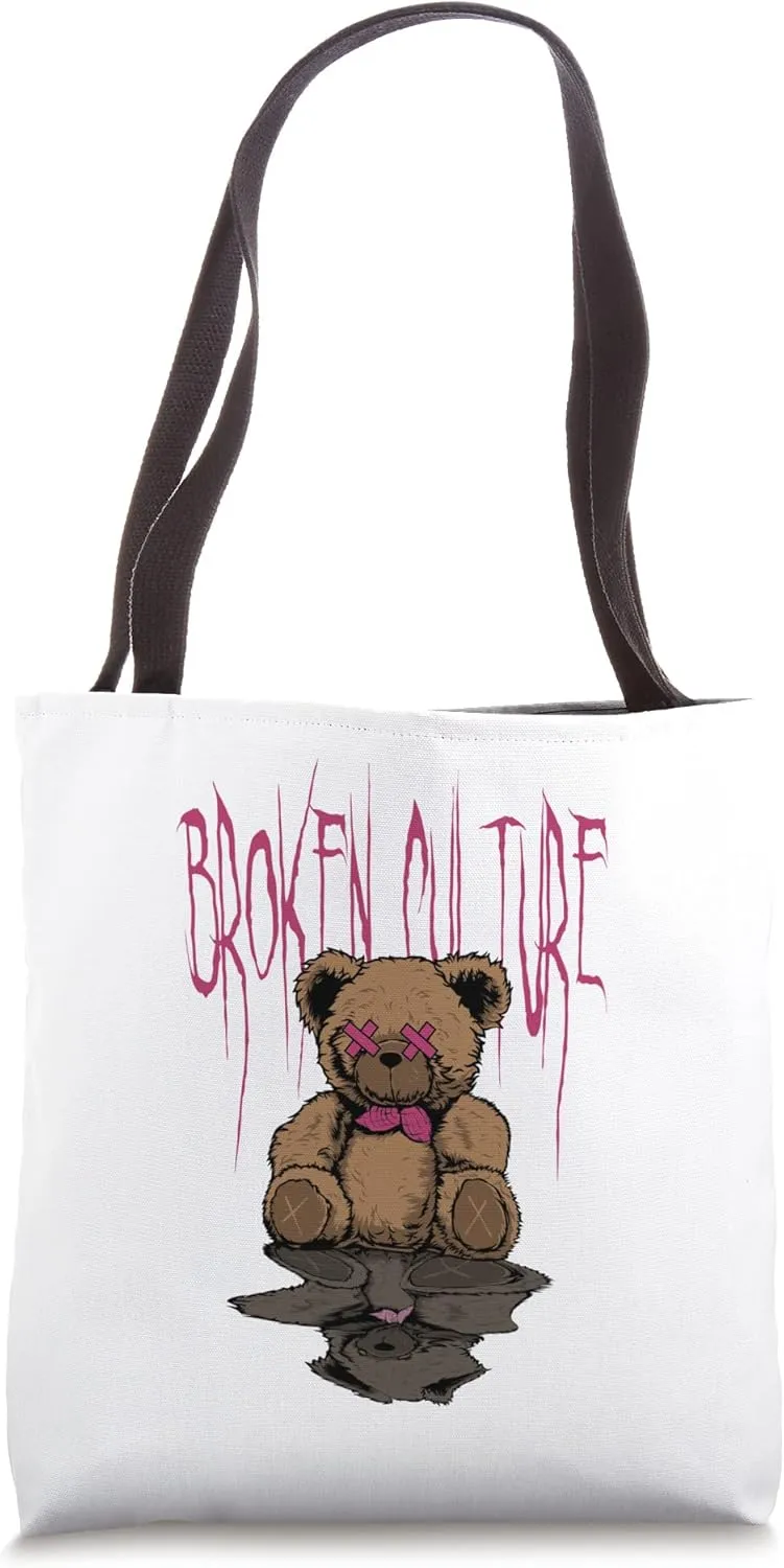 Bear Streetwear Urban Street Wear Broken Culture Aesthetic Tote Bag