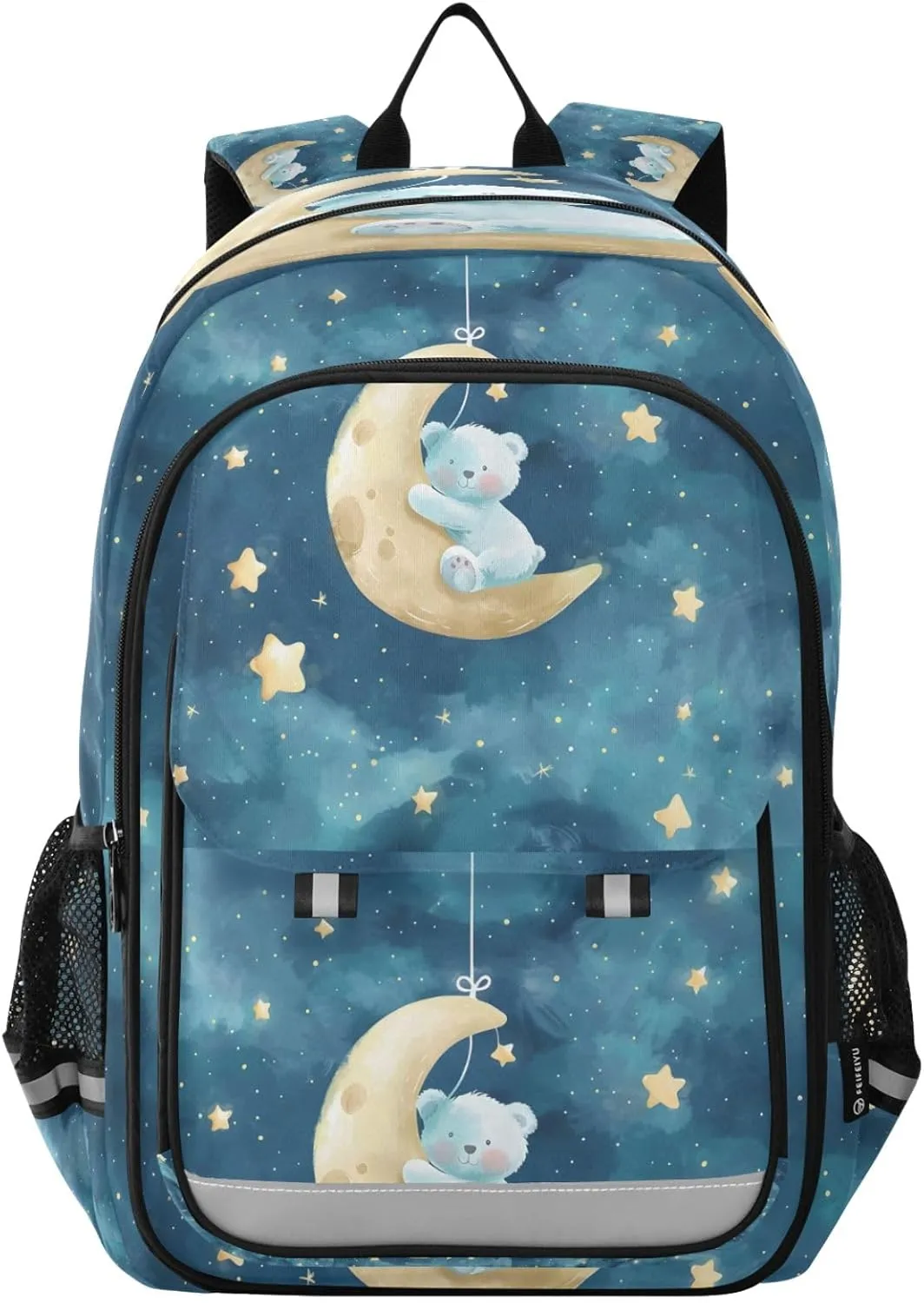 Bears Crawl on The Moon Backpack for Boys Girls Students Bookbag Travel Daypack