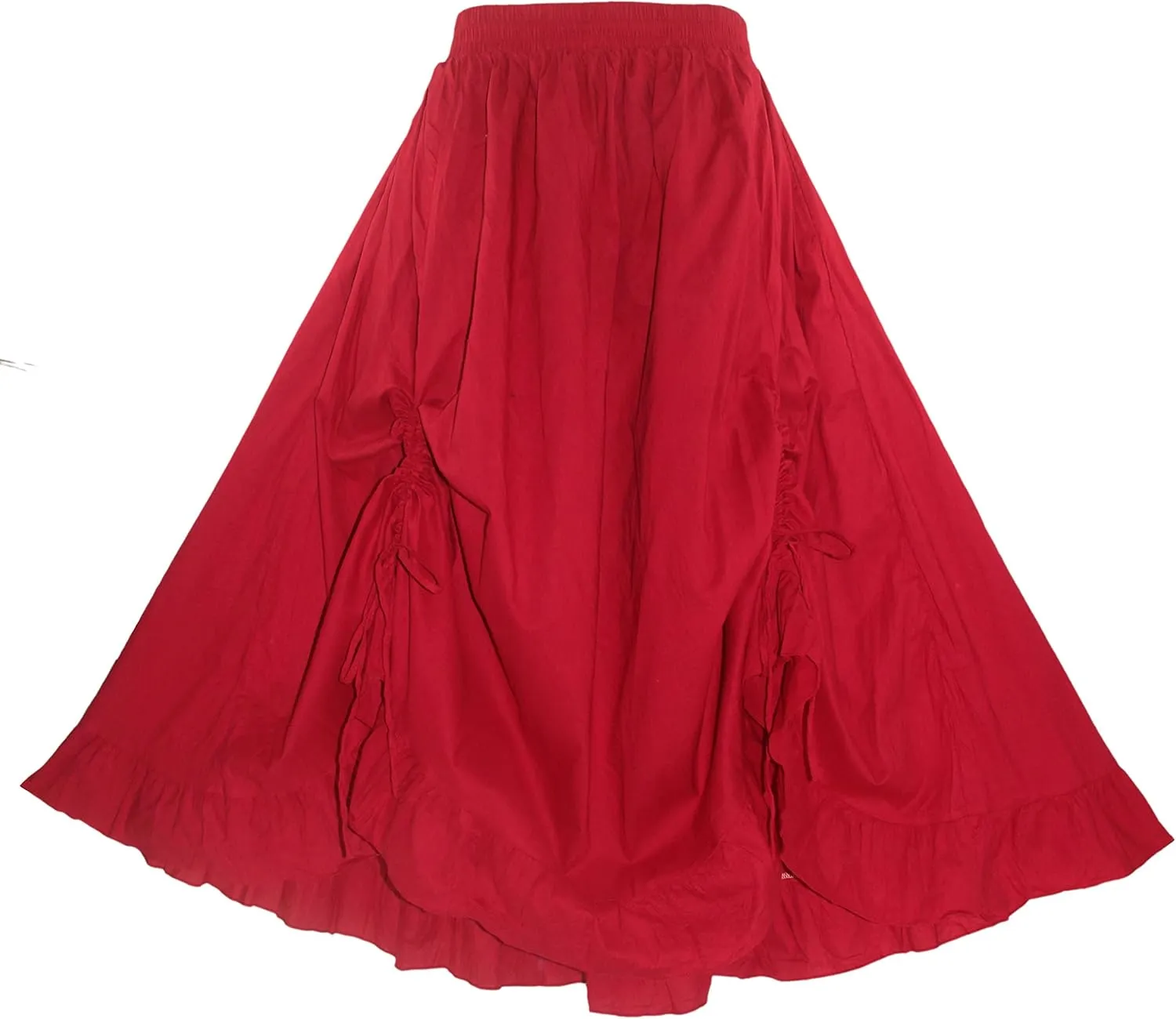 Beautybatik Women Cotton Boho Gypsy Long Maxi Victorian Renaissance Plus Size Flare Skirt 1X 2X 3X