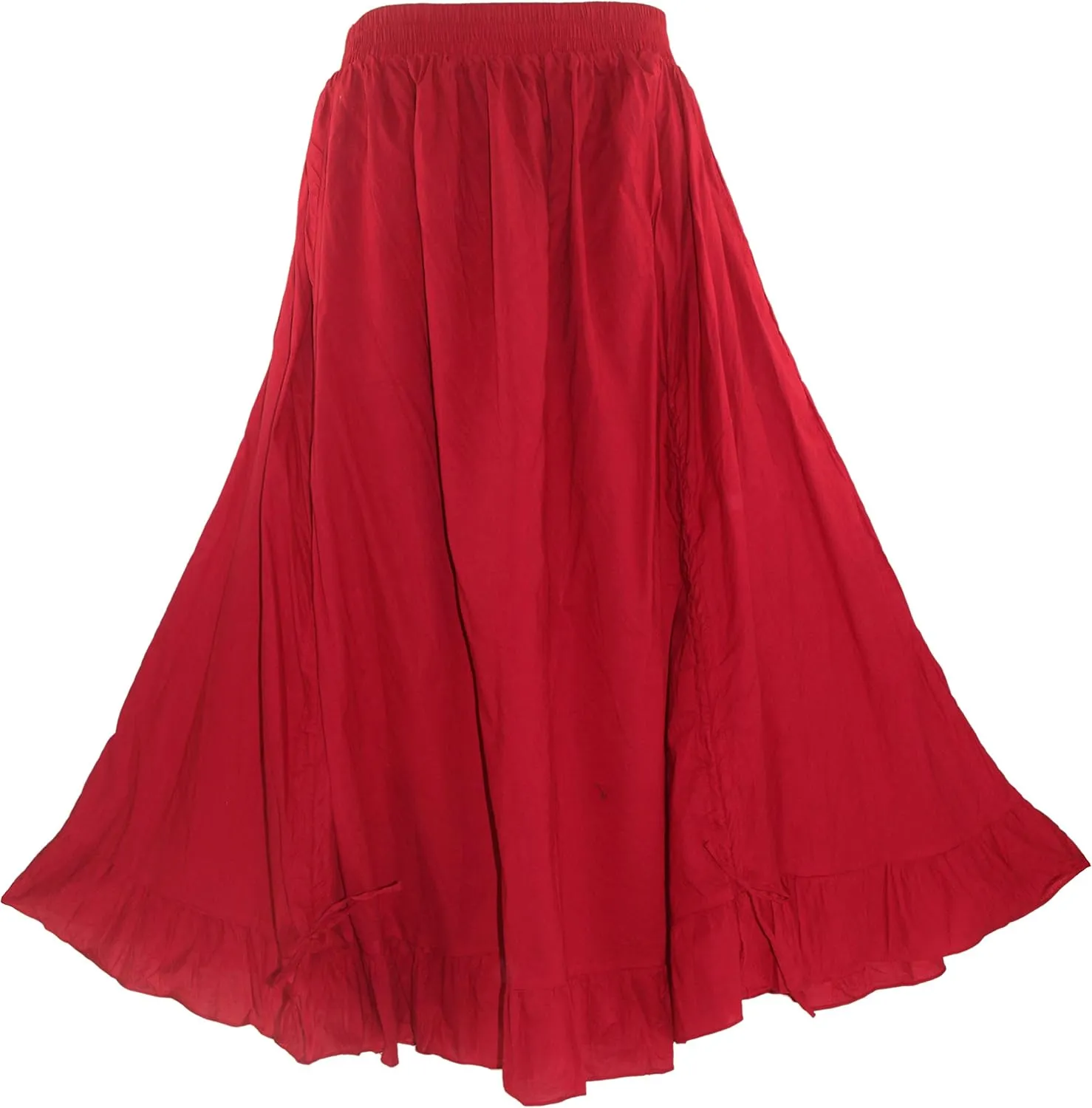 Beautybatik Women Cotton Boho Gypsy Long Maxi Victorian Renaissance Plus Size Flare Skirt 1X 2X 3X