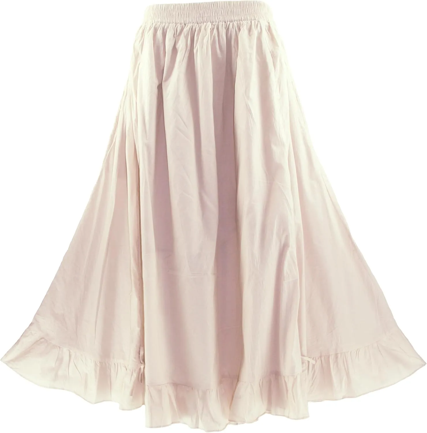 Beautybatik Women Cotton Boho Gypsy Long Maxi Victorian Renaissance Plus Size Flare Skirt 1X 2X 3X