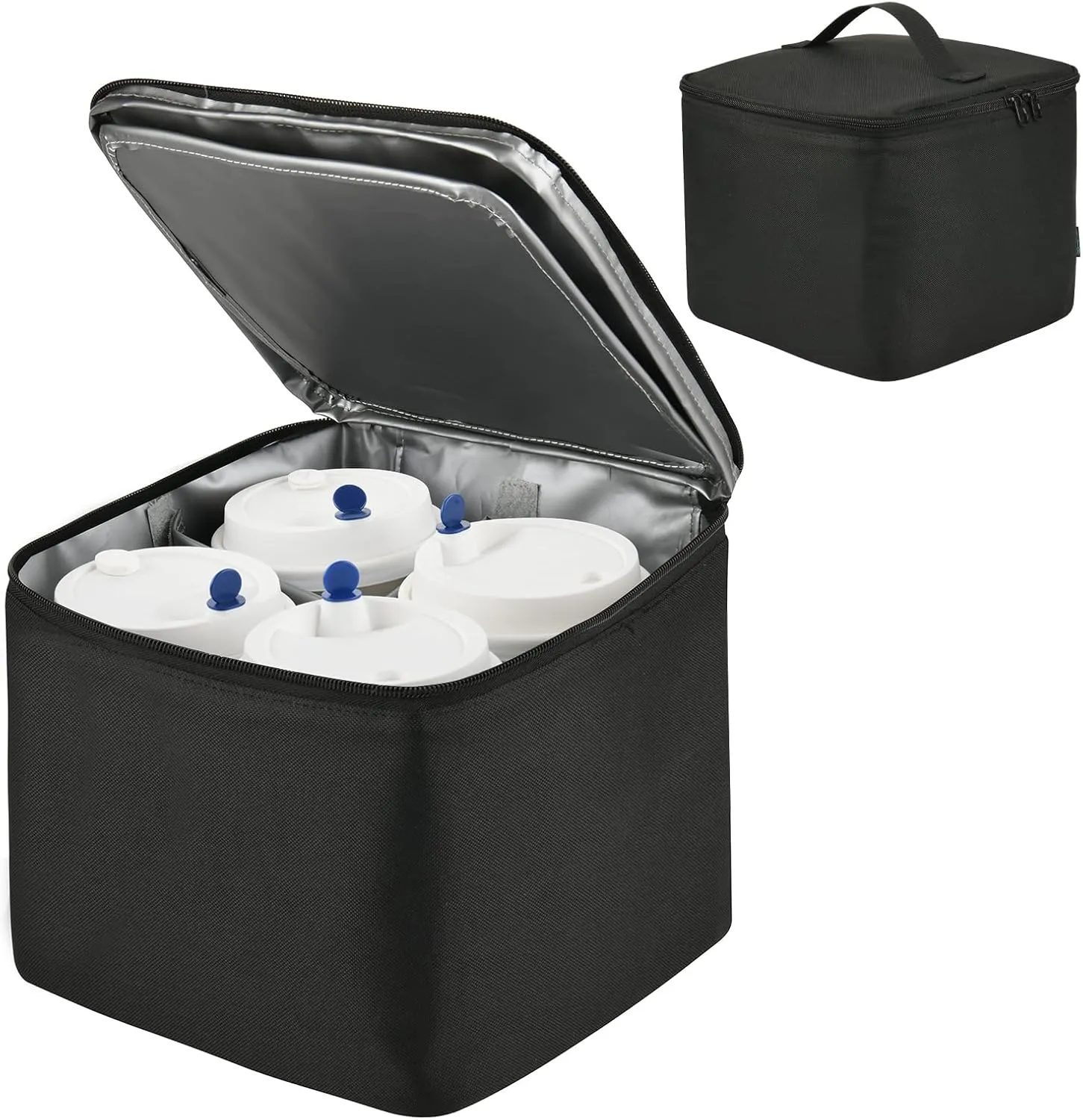 Beautyflier 4 Cups Drink Carrying Bag, Insulated Drink Caddy Holder Bag, Reusable Drink Carrier Bag for Hot & Cold Drinks, for Daily Life Takeout, Outdoors, Travel (Bag Only)