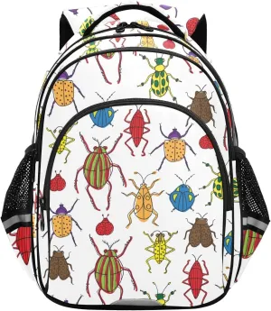 Beetles and Bugs Pattern Backpack for Kids Elementary School Bag Boys Girls Bookbag Travel Backpack Daypack