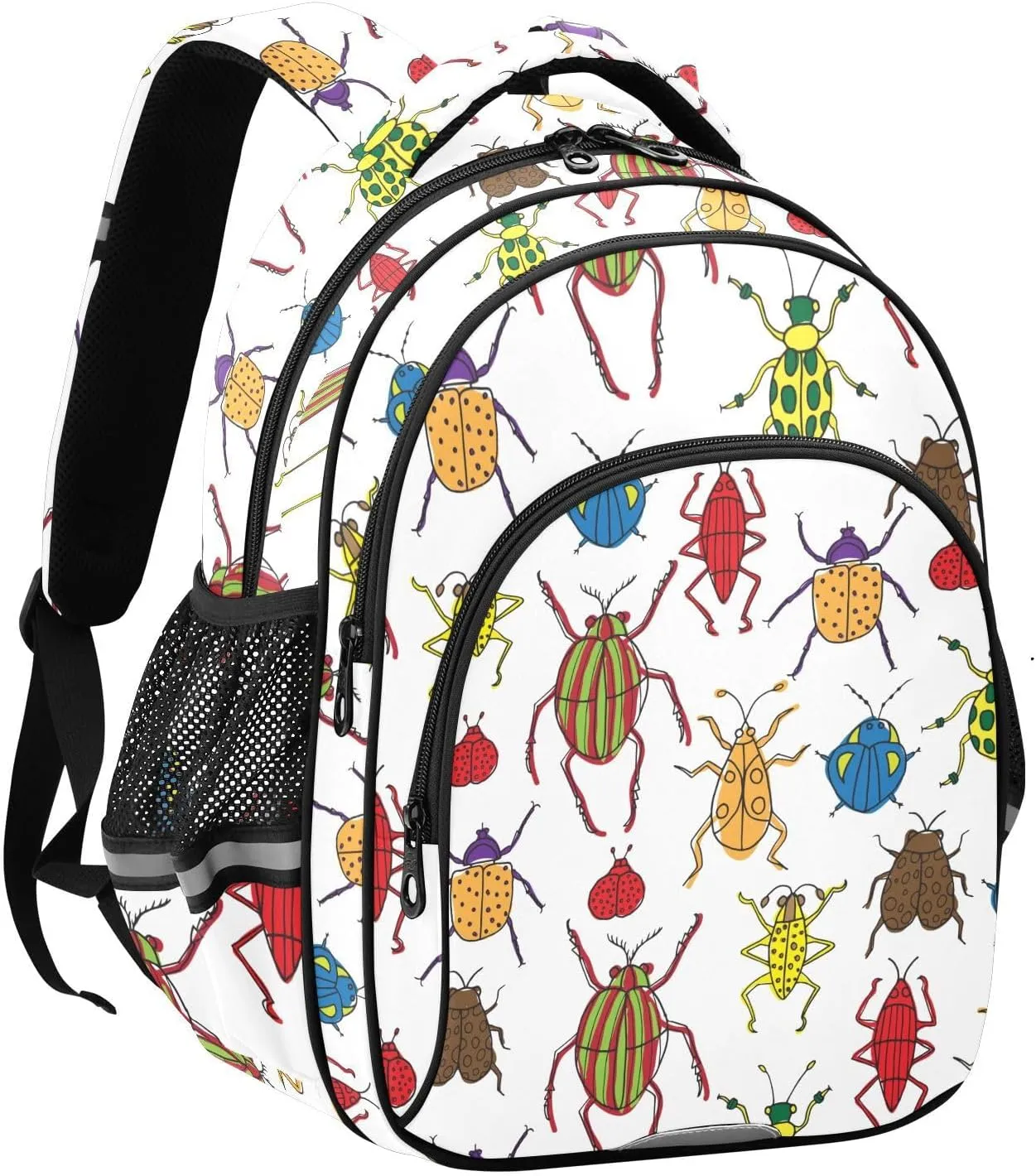 Beetles and Bugs Pattern Backpack for Kids Elementary School Bag Boys Girls Bookbag Travel Backpack Daypack