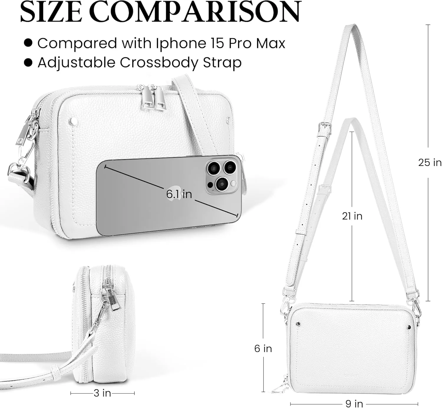 befen Genuine Leather Crossbody Bags for Women, Purses with Built in RFID Wallet Woman Camera Shoulder Bag Handbags