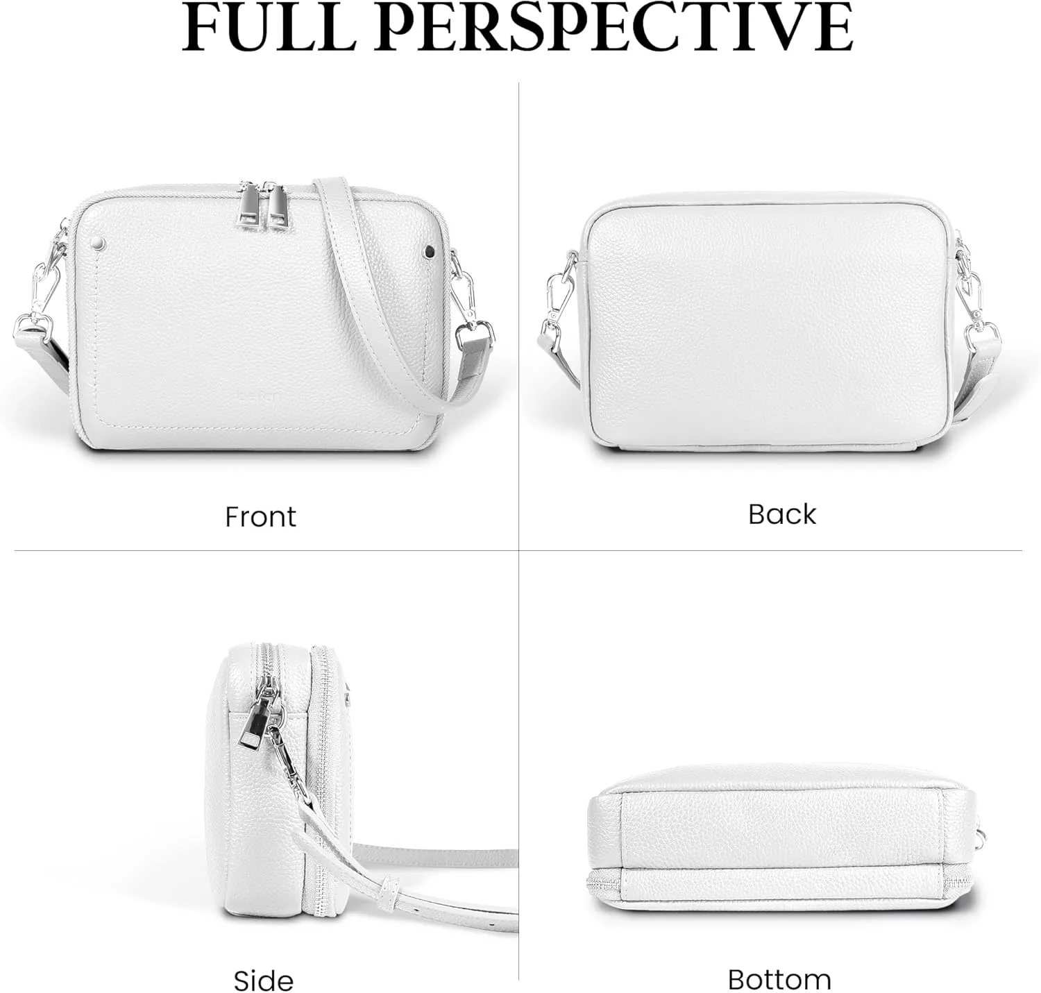 befen Genuine Leather Crossbody Bags for Women, Purses with Built in RFID Wallet Woman Camera Shoulder Bag Handbags