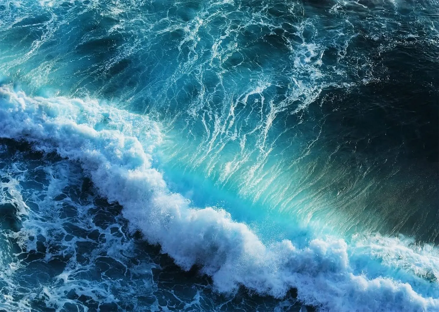 BELECO 7x5ft Fabric Ocean Waves Photography Backdrop Tropical Summer Blue Sea Splashing Wave Backdrop Surfing Wave Water Sport Background Children Baby Surfing Birthday Party Photoshoot Props