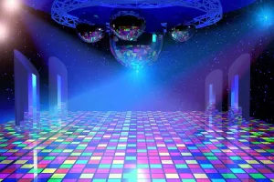 BELECO Disco Party Backdrop 7x5ft Fabric Vintage 70s 80s 90s Disco Ball Stage Backdrop Night Club Neon Music Birthday Backdrop Disco Theme Party Decorations Let's Glow Crazy Backdrop Studio Props