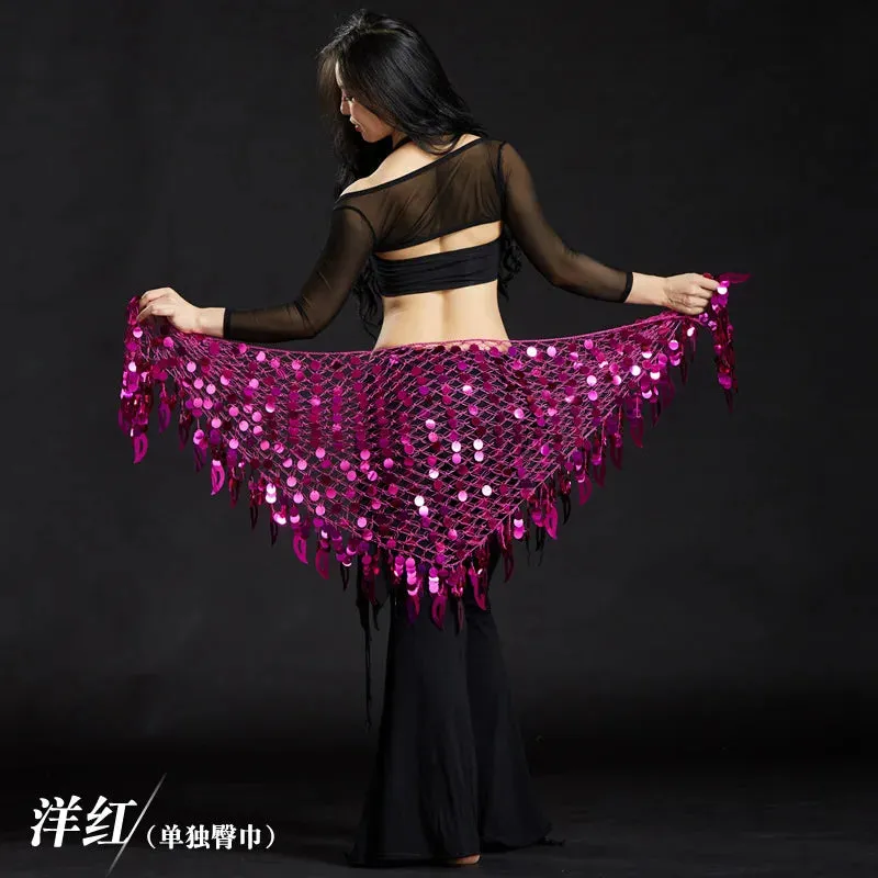 Belly Dance Hip Scarf with Sequins - New Style Costume Belt for Women