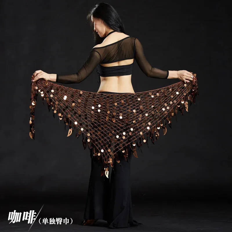 Belly Dance Hip Scarf with Sequins - New Style Costume Belt for Women