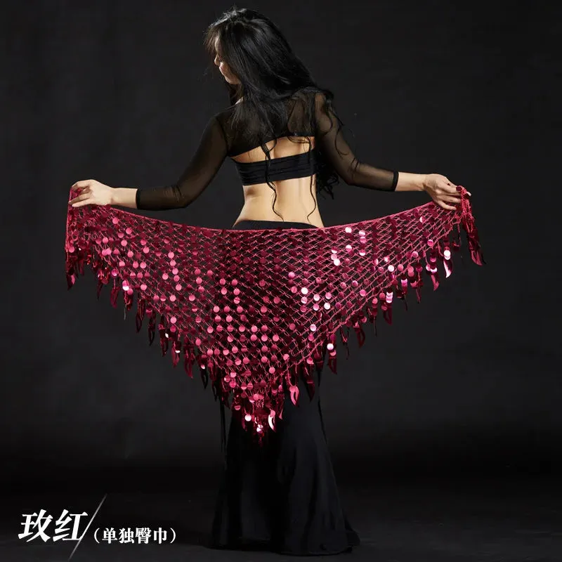 Belly Dance Hip Scarf with Sequins - New Style Costume Belt for Women
