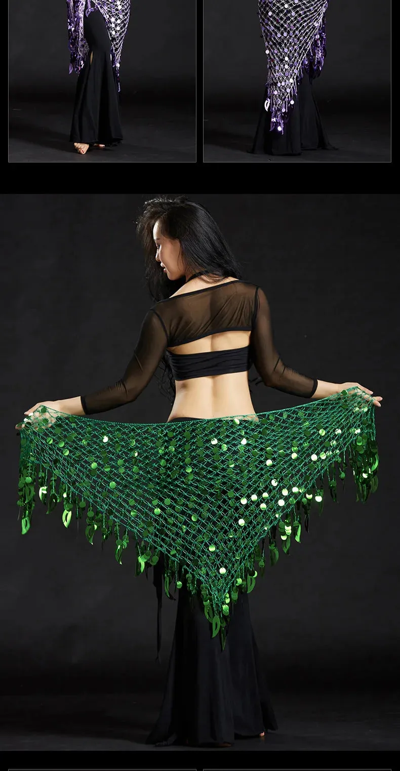 Belly Dance Hip Scarf with Sequins - New Style Costume Belt for Women