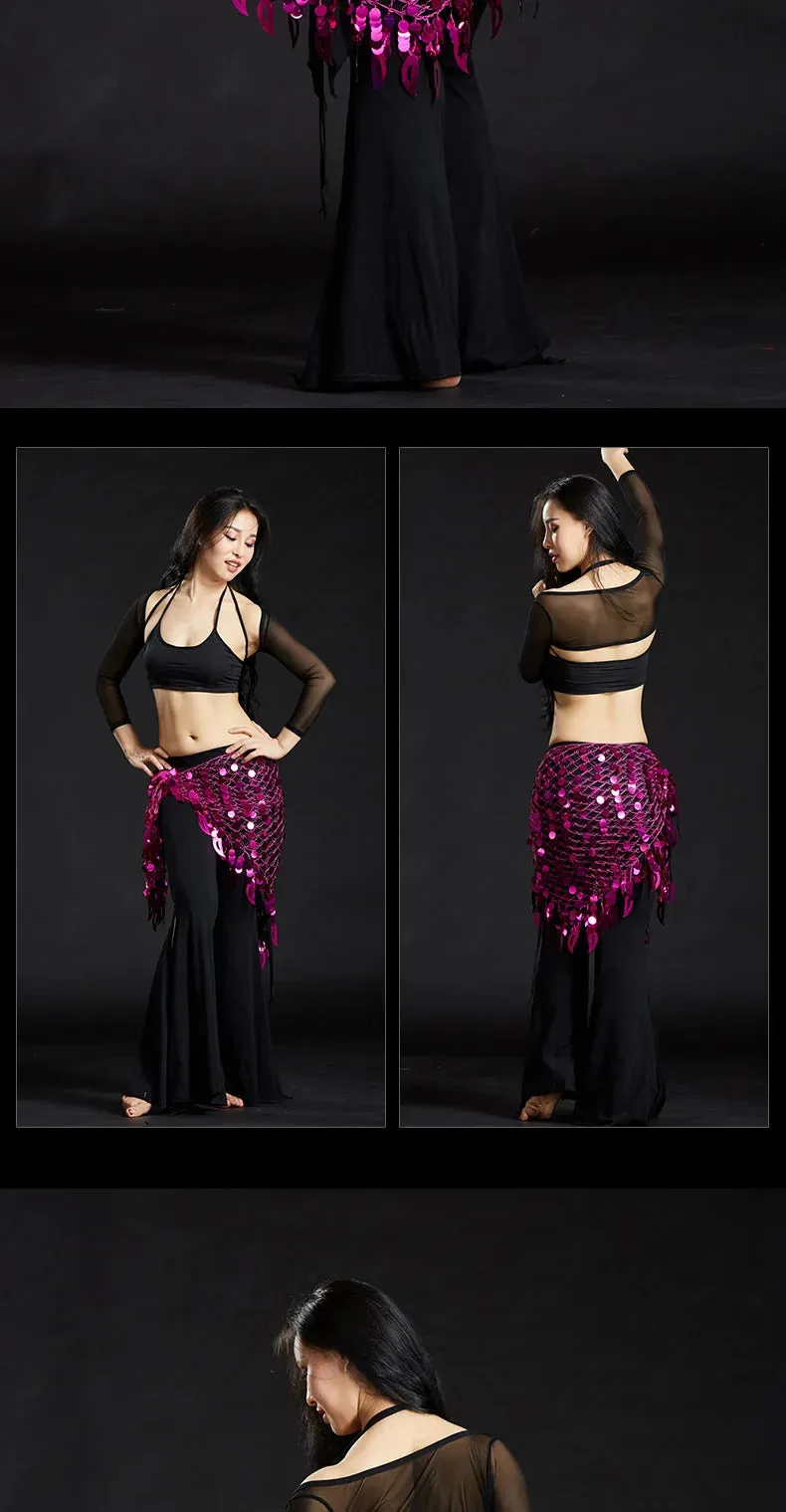 Belly Dance Hip Scarf with Sequins - New Style Costume Belt for Women