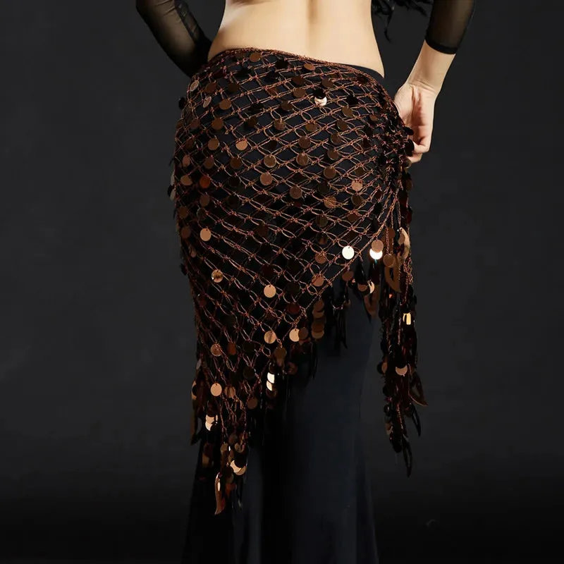Belly Dance Hip Scarf with Sequins - New Style Costume Belt for Women