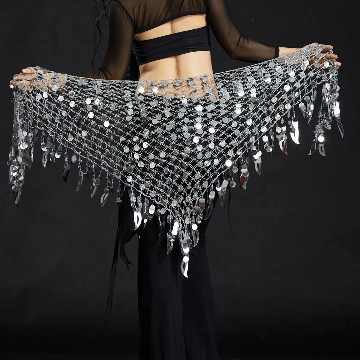 Belly Dance Hip Scarf with Sequins - New Style Costume Belt for Women