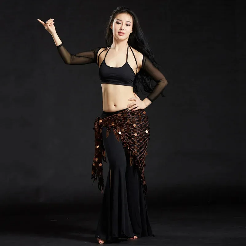 Belly Dance Hip Scarf with Sequins - New Style Costume Belt for Women