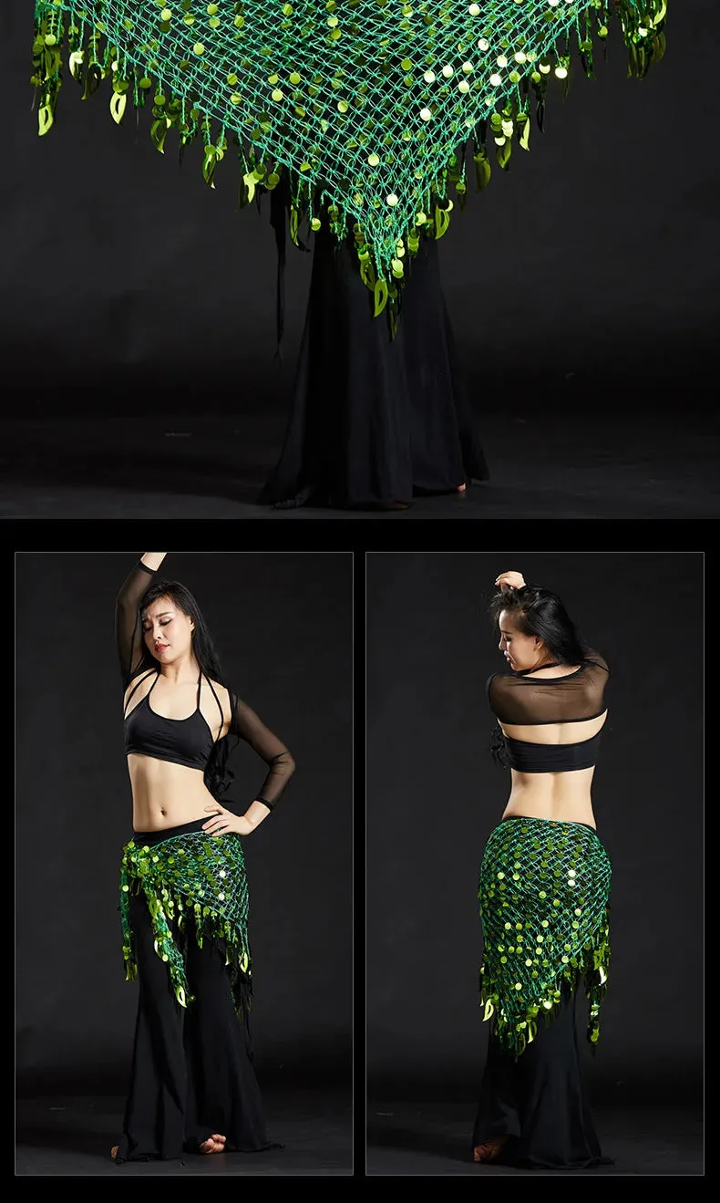 Belly Dance Hip Scarf with Sequins - New Style Costume Belt for Women