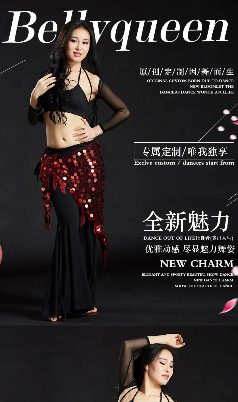 Belly Dance Hip Scarf with Sequins - New Style Costume Belt for Women
