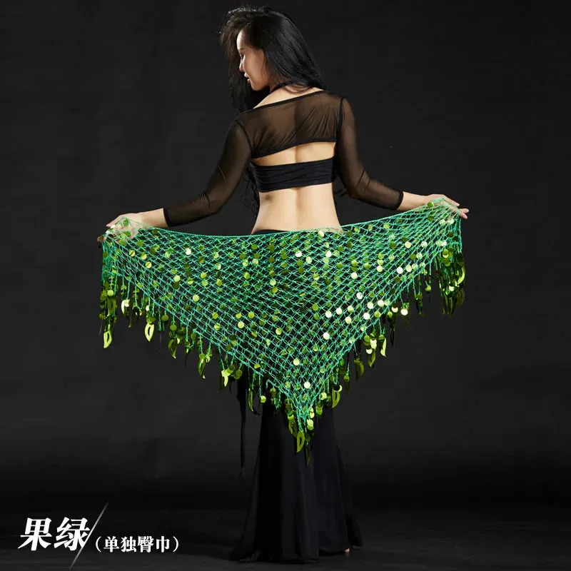 Belly Dance Hip Scarf with Sequins - New Style Costume Belt for Women