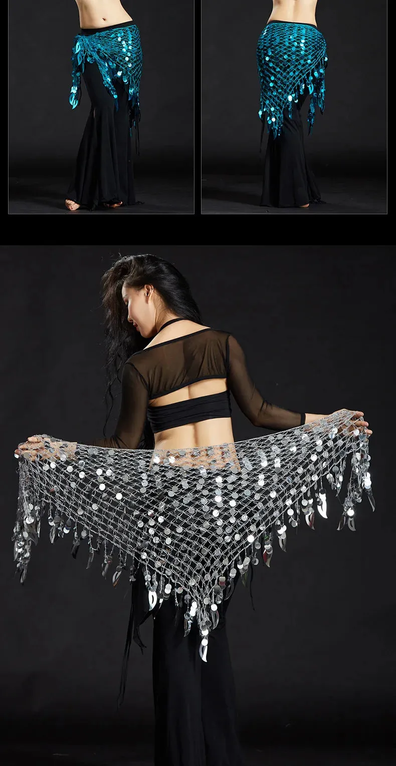 Belly Dance Hip Scarf with Sequins - New Style Costume Belt for Women