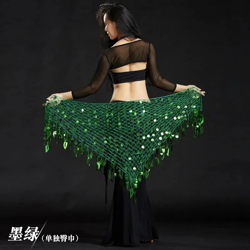 Belly Dance Hip Scarf with Sequins - New Style Costume Belt for Women