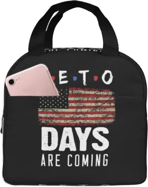 Beto Days are Coming Texas Governor 2022 Reusable Portable Foil Thickened Insulated Bento Bag For Both Men And Women