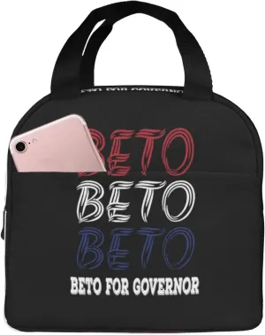 Beto for Governor Beto 2022 Reusable Portable Foil Thickened Insulated Bento Bag For Both Men And Women