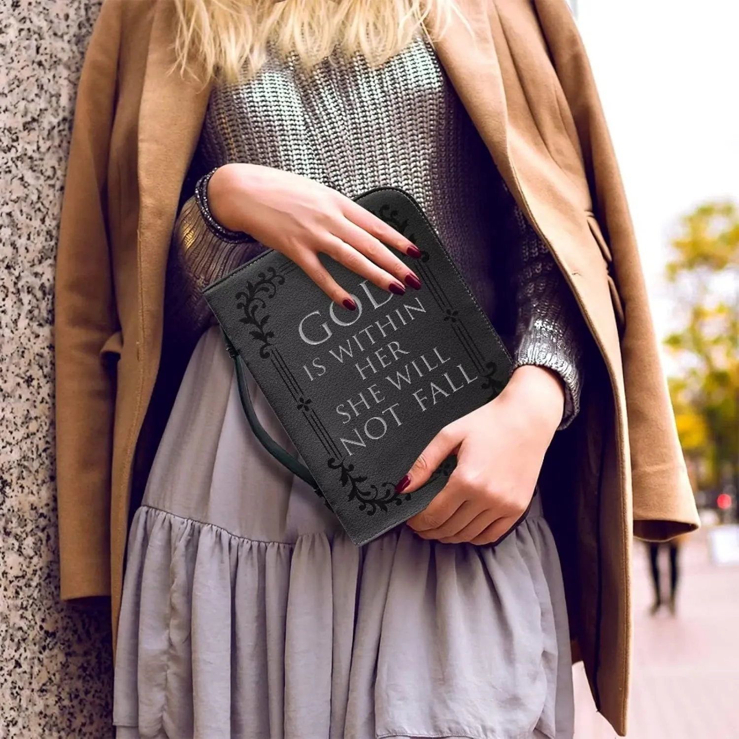 Bible Cover Case PU Leather Book Cover for Women Girls, Large Capacity Scripture Bag Bible Cover Bags