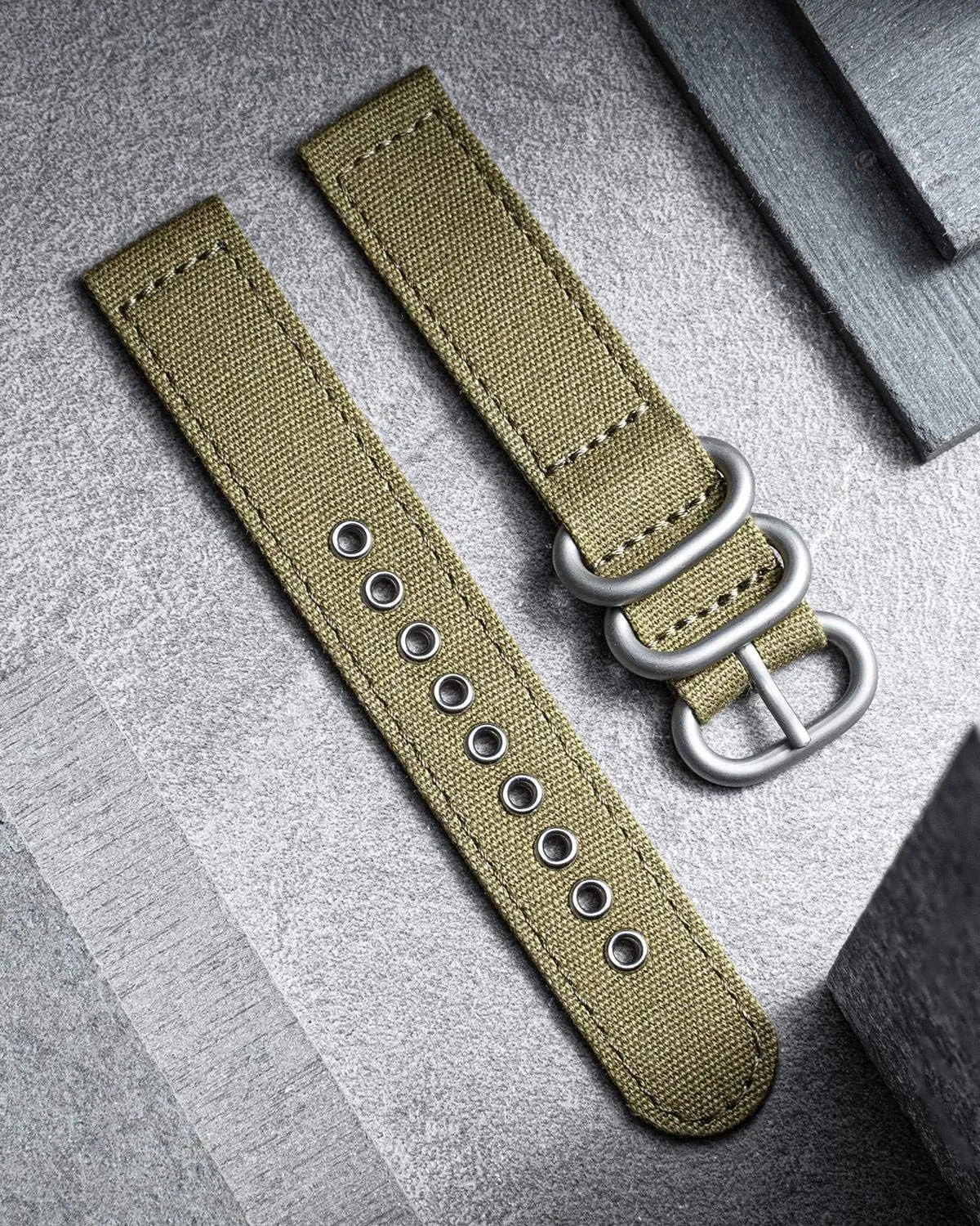 BINLUN Canvas Watch Bands Replacement Sail Cloth Cotton Fabric Watch Straps Soft Quick Release Watchbands in Black Khaki Army Green Blue with Black/Silver Buckle for Men Women 18/20/22/24mm