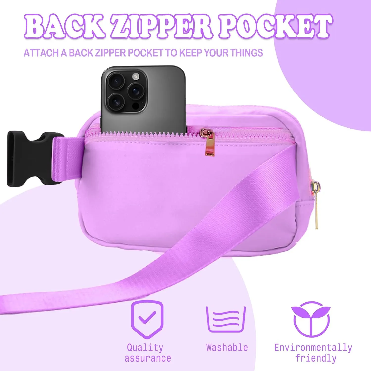 Birthday Gifts for 4 5 6 7 8 9 10 11 12 13 Year Old Girls, Crossbody Bags Fanny Pack with Initial Letter Patch Cute Stuff for Women Girls Teens (S, Purple)