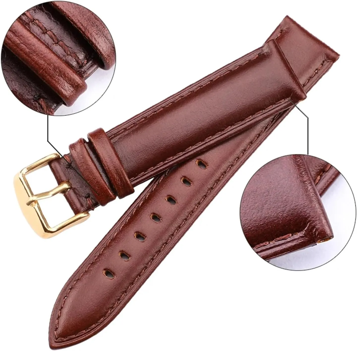 Black Brown Watchbands 18mm 19mm 20mm 21mm 22mm 24mm Smooth Watch Band Strap With Pin Buckle Watches Accessories