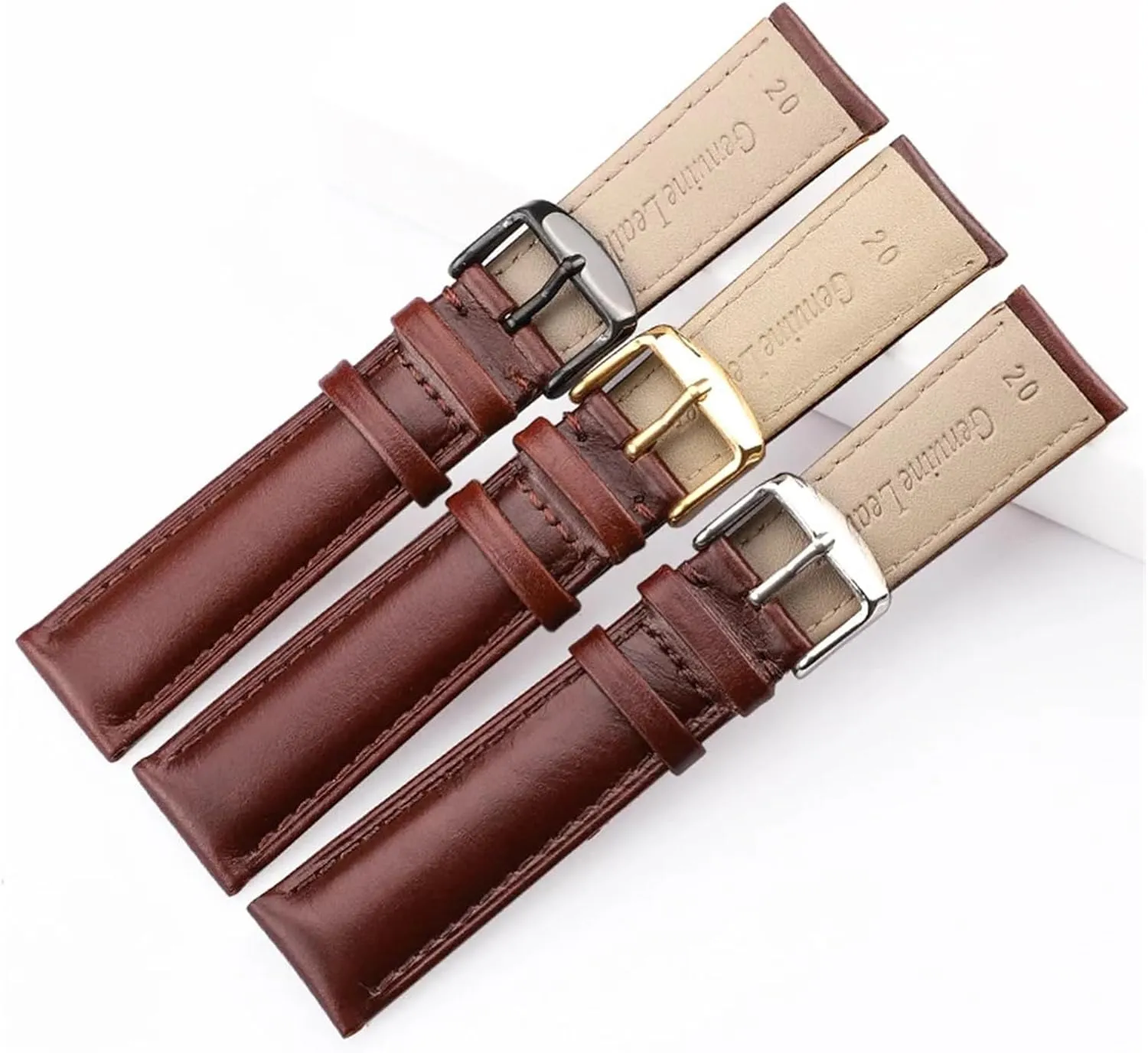 Black Brown Watchbands 18mm 19mm 20mm 21mm 22mm 24mm Smooth Watch Band Strap With Pin Buckle Watches Accessories
