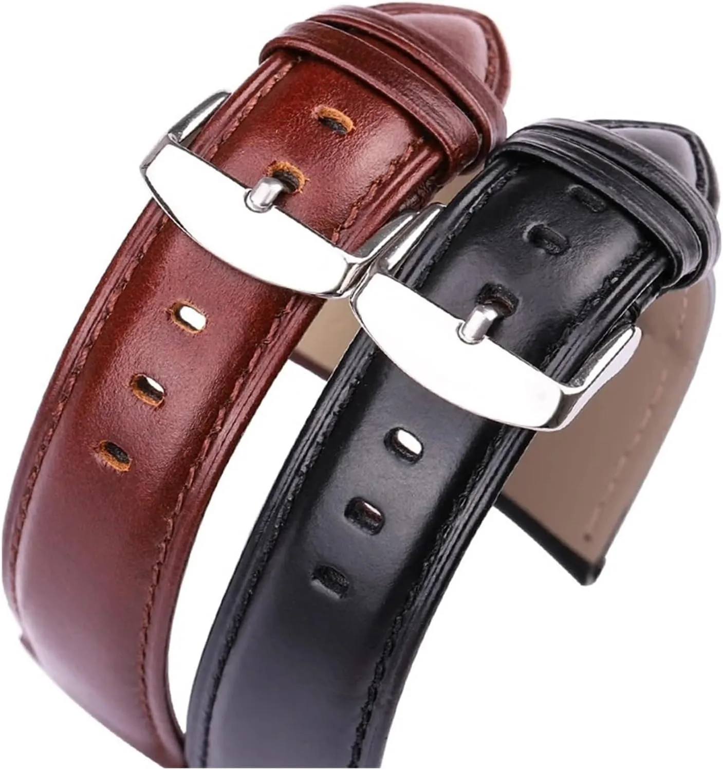 Black Brown Watchbands 18mm 19mm 20mm 21mm 22mm 24mm Smooth Watch Band Strap With Pin Buckle Watches Accessories