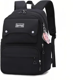 Black Girls School Backpack,Kids Backpack for Teen Girls Elementary Middle School Bookbag Multi-pocket Fashion Daypack