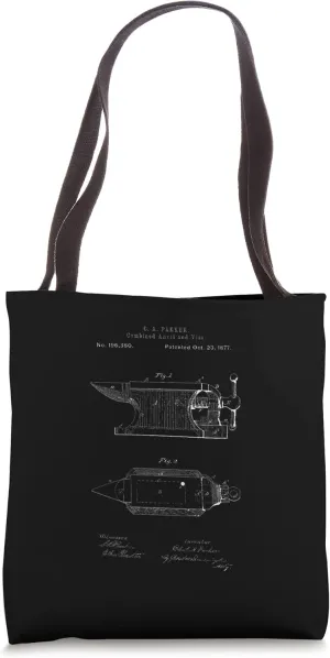 Blacksmithing Anvil Patent Forging Metalworking Blacksmith Tote Bag