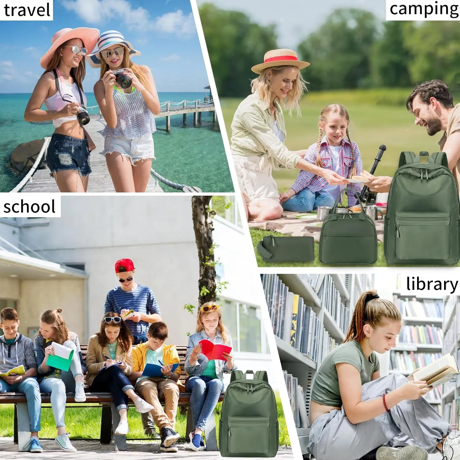 Bluboon Bookbags School Backpack Laptop Schoolbag for Teens Girls High School