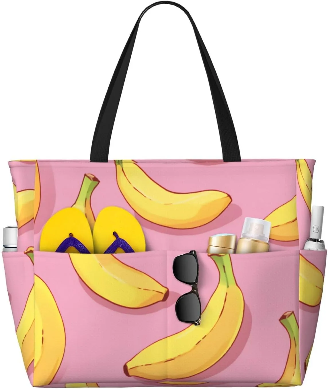 Blue Texture Wallpaper Printed Multi functional Beach Bag Wide and Waterproof Travel Handbag
