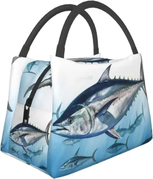 Bluefin Tuna Thunnus Lunch Bag for women Men Insulated Lunch Box Reusable Leakproof Lunch Cooler Bag for Picnic Work