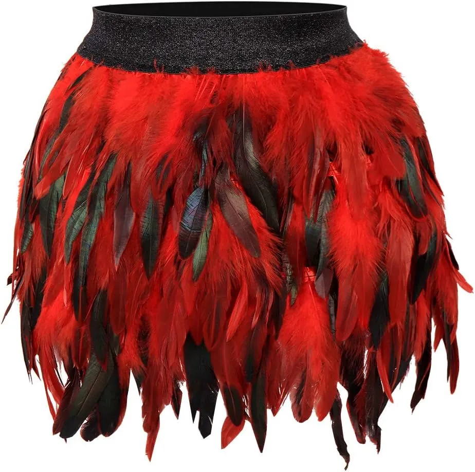 BODY CAGE Feminine Plumage Skirt Masquerade Festival Dance Costume