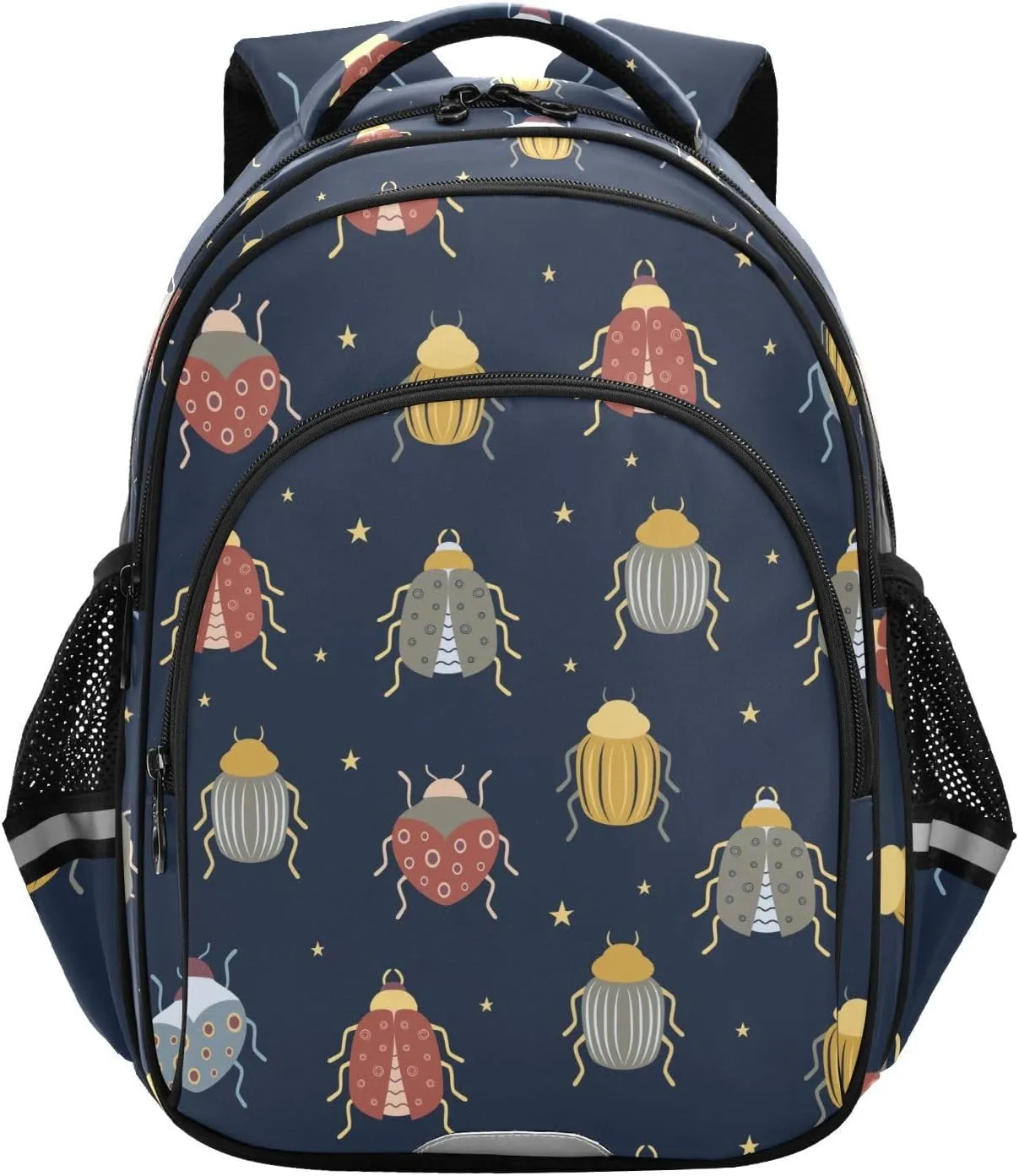 Boho Beetles and Star Backpack for Kids Elementary School Bag Boys Girls Bookbag Travel Backpack Daypack