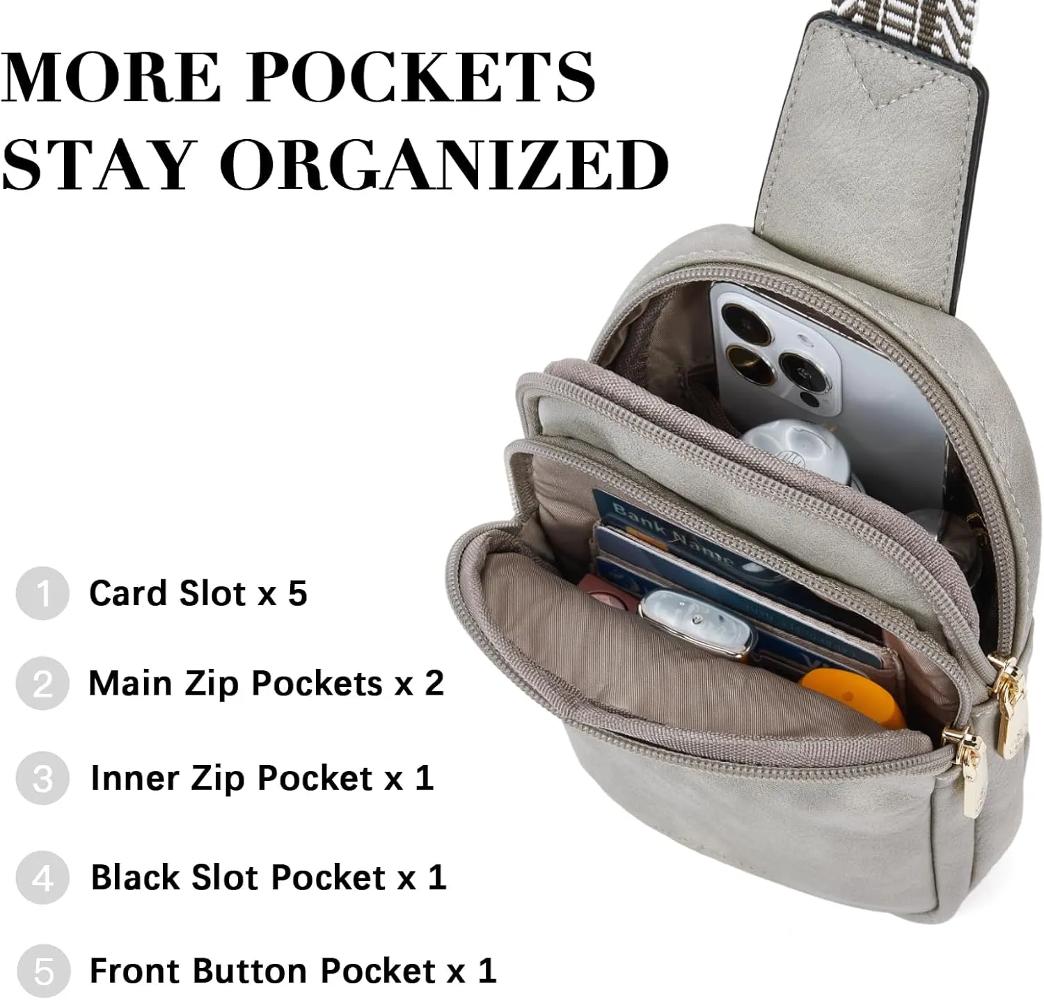 BOSTANTEN Small Sling Bag Crossbody Bags for Women Trendy Crossbody Purse Leather Chest Bag